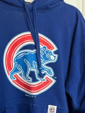 Stitches Blue Crewneck Sweatshirt with Red & White Logo